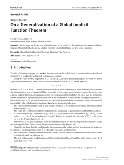 On a Generalization of a Global Implicit Function Theorem