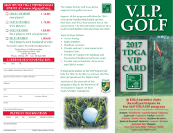 2017 TDGA VIP CARD - The Toledo District Golf Association