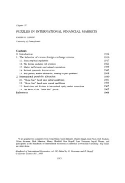 puzzles in international financial markets