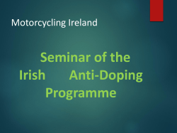 MCI Anti Doping Powerpoint Slideshow (2015)