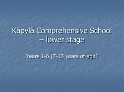 K&auml;pyl&auml; Comprehensive School &ndash; lower stage