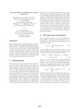 Finite Set DSP, with Applications to DNA Sequences