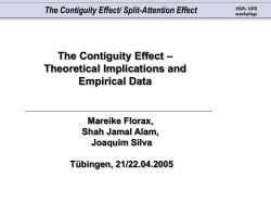The Contiguity Effect