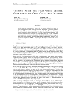 training agent for first-person shooter game with actor