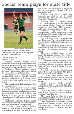 Soccer team plays for state title