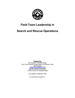 Field Team Leadership - Mountain Rescue Association