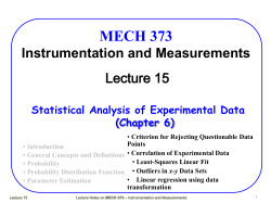 MECH 373 Instrumentation and Measurements Lecture 15 Statistical