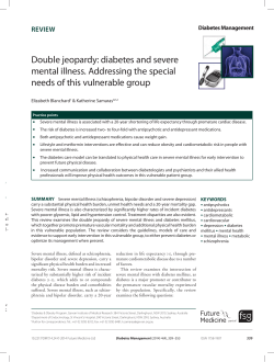 Double jeopardy: diabetes and severe mental illness. Addressing
