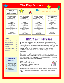 The Play Schools May 2017 Edition