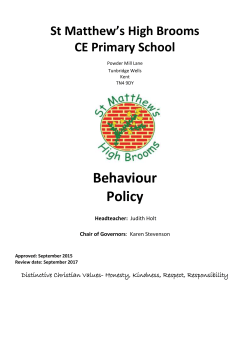 behaviour policy - St. Matthew`s High Brooms CE Primary School