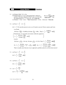 Chapter 3 Linear Motion