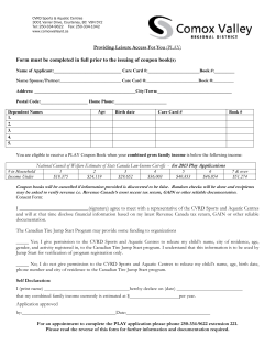 Form must be completed in full prior to the issuing of coupon book(s)
