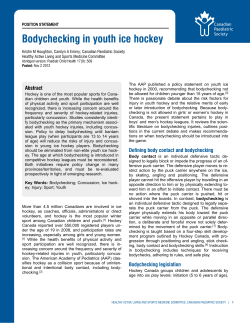 Bodychecking in youth ice hockey