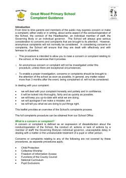 Complaints Guidance and form