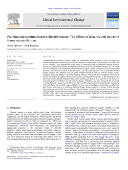Framing and Communicating Climate Change: The Effects of