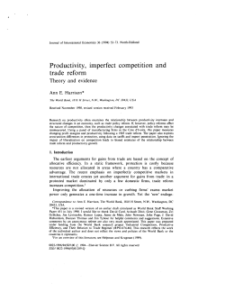 Productivity, imperfect competition and trade reform