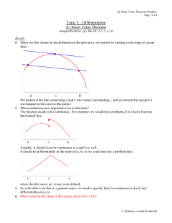 3d) Mean Value Theorem