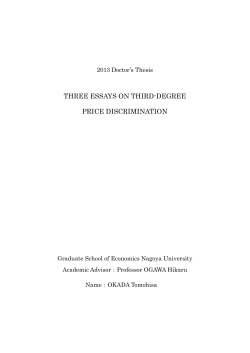 THREE ESSAYS ON THIRD-DEGREE PRICE DISCRIMINATION