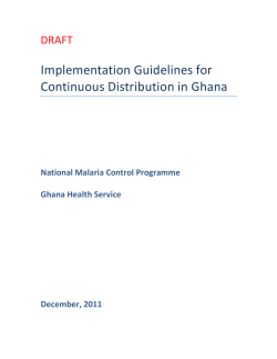 Ghana Continuous Distribution Implementation Guidelines