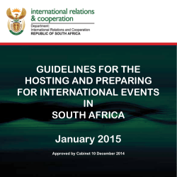 Guidelines for the hosting and preparing for International Events in