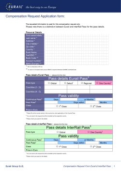 Pass details Eurail Pass Pass validity Pass details