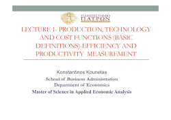 lecture 1- production, technology and cost functions