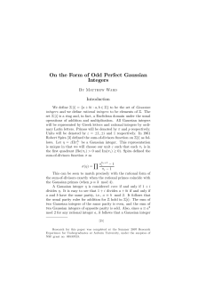 On the Form of Odd Perfect Gaussian Integers