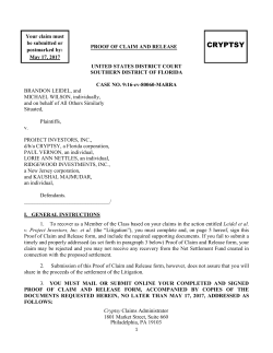 Proof of Claim and Release