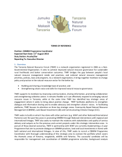 TERMS OF REFERENCE Position: CBNRM Programme
