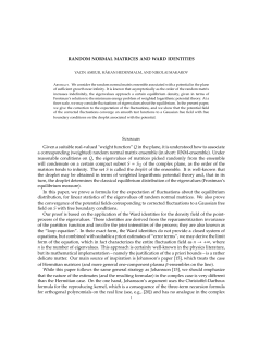 RANDOM NORMAL MATRICES AND WARD IDENTITIES S