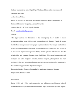 Cultural intermediaries in the digital age: the case of independent