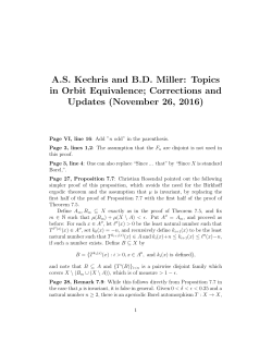 A.S. Kechris and B.D. Miller: Topics in Orbit Equivalence