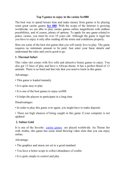 Top 5 games to enjoy in the casino Scr888 The best way