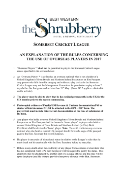 an explanation of the rules concerning the use of overseas players