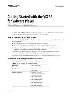 Getting Started with the VIX API for VMware Player