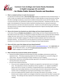 Q and A for Olathe Parents Fall 2013