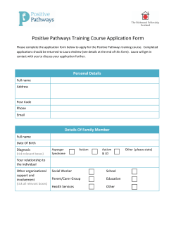 Positive Pathways Training Course Application Form