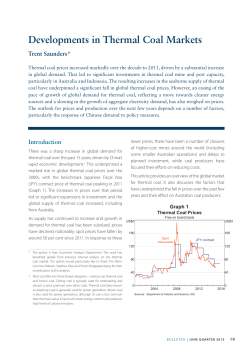 Developments in Thermal Coal Markets