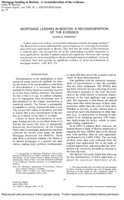Mortgage lending in Boston: A reconsideration of the evidence