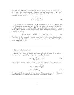 Theorem 2 (Darboux) Assume that the Poisson bracket is non