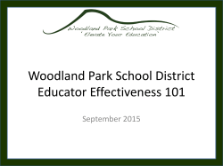 Educator Effectiveness 101 - Woodland Park School District Re-2