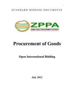 standard bidding documents