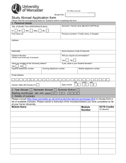 Application form - University Of Worcester