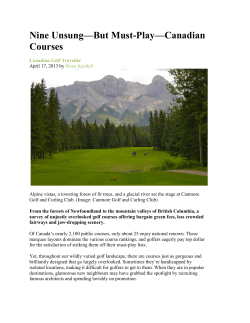 Nine Unsung&mdash;But Must-Play&mdash;Canadian Courses