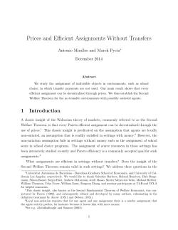 Prices and Efficient Assignments Without Transfers