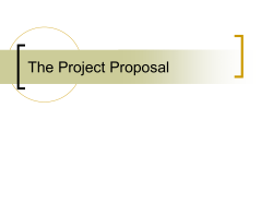 The Project Proposal