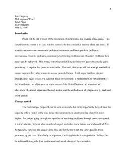 Philosophy of Peace Final