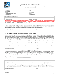 Investigator COI Summary Disclosure Form of Other Externally