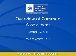 Overview of Common Assessment