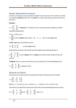 Further Maths Matrix Summary